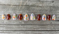 Grandma's House handmade tortoiseshell and lavender vintage floral press on nails with gems, short almond