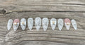 Haunted Bride handmade white lace and pearl bridal press on nails, long stiletto